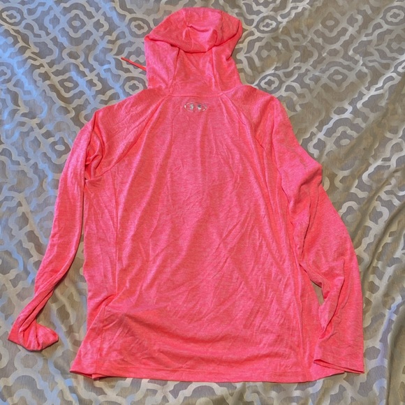 Light weight neon pink Under Armor pink hoodie. - Picture 4 of 5
